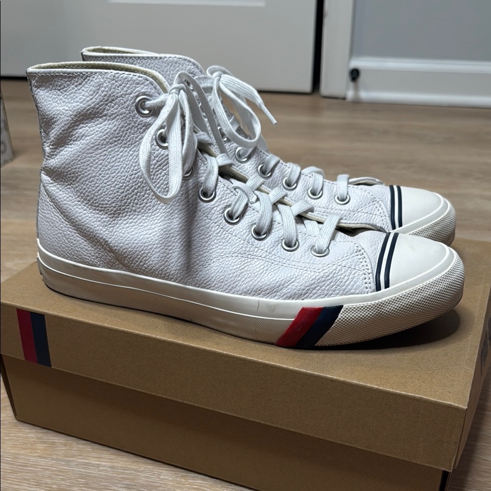 Pro Keds Leather White High-Top Sneakers